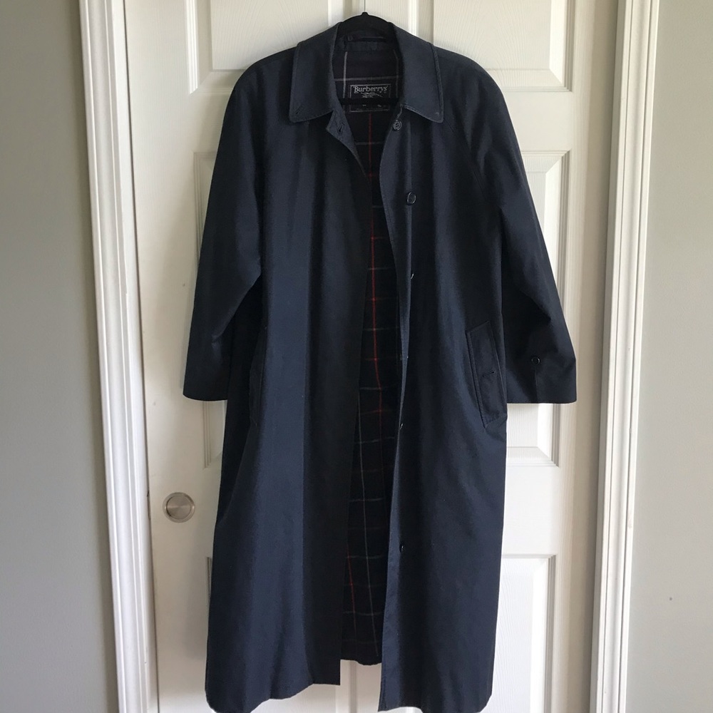 Vintage Burberry Trench Coat / blue / size 16 L